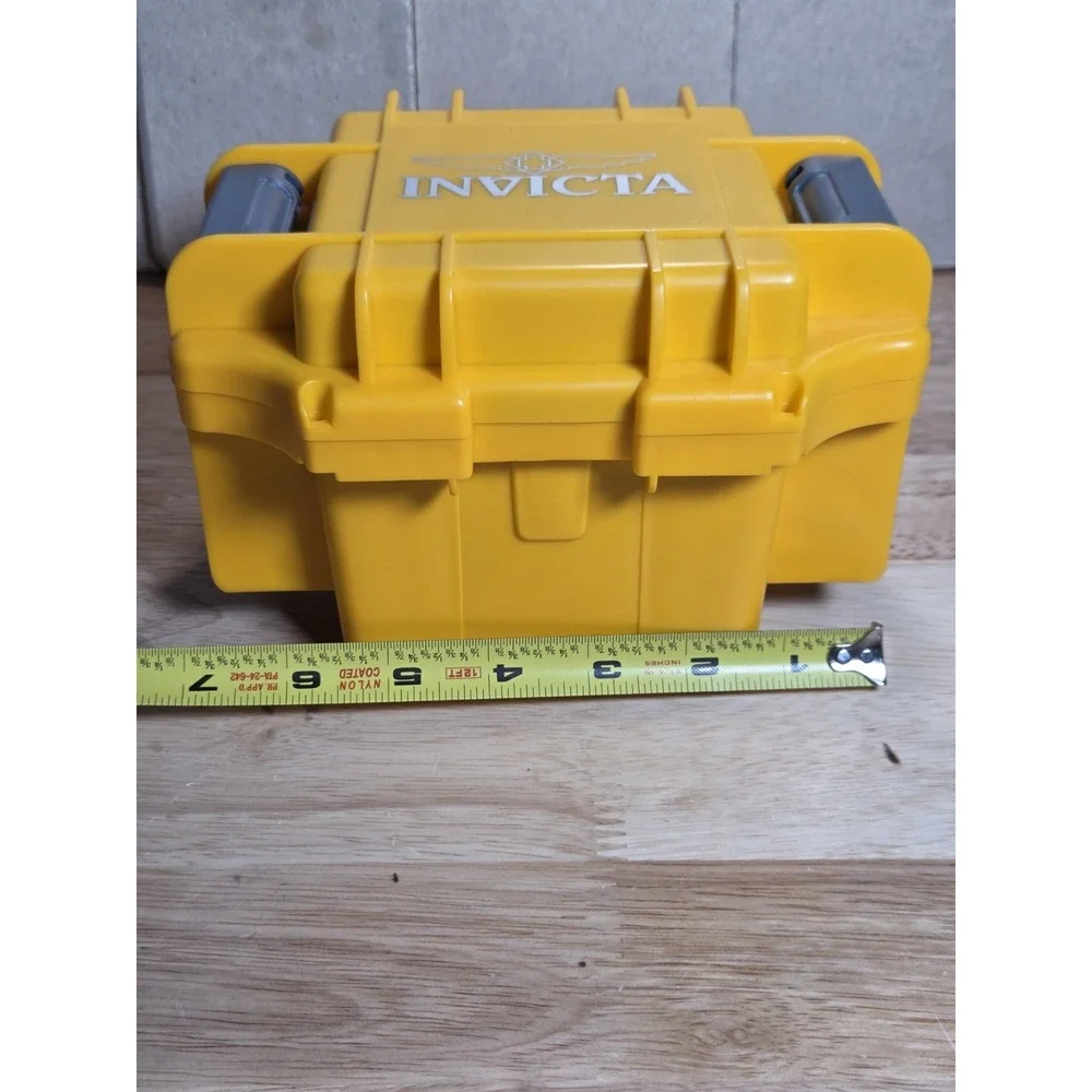 Invicta Yellow Hard Plastic Watch Storage Case Box Only Foam Interior